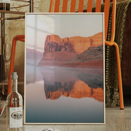 Desert Cliffs Reflected in Morning Mist