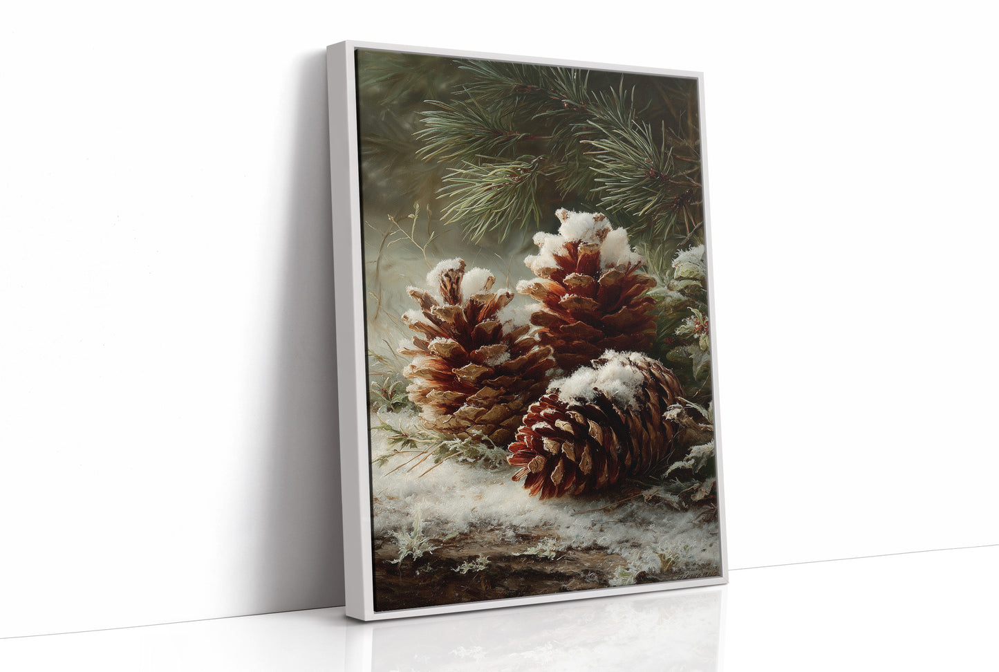 Pinecones Dusted in Snow