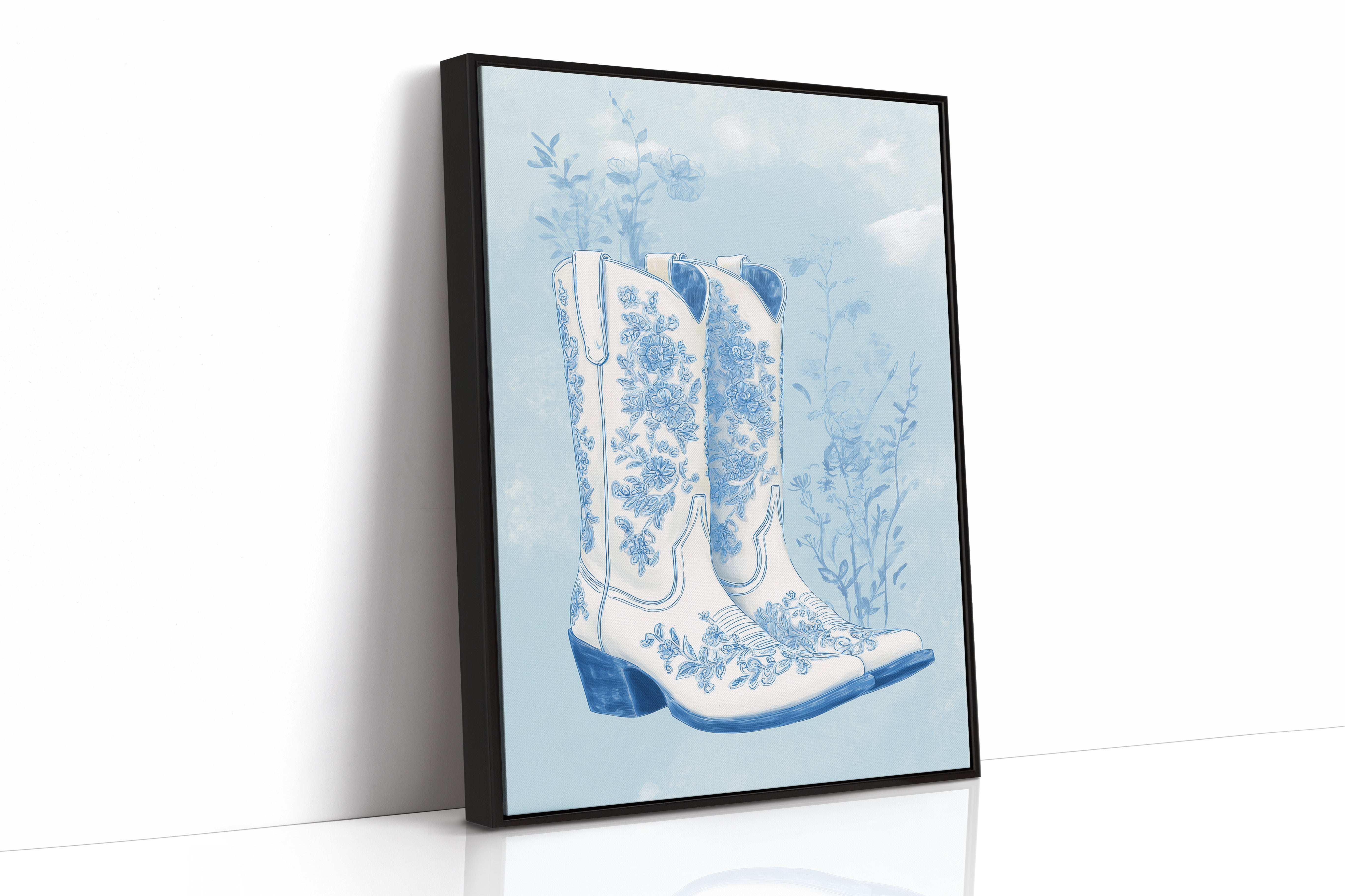 Porcelain Boots In Blue