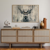 Noble Stag Against Winter Wood