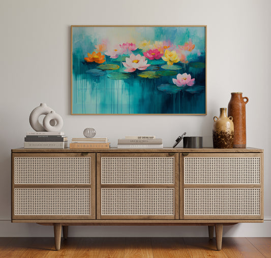 Lotus Dreams Float On Turquoise Waters