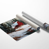 Red Barn Rests In Winter's Grace