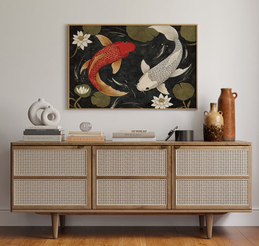Koi Dance Among Midnight Lotuses