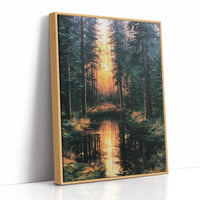 Into the Blaze: Shadowed Forest at Sunset