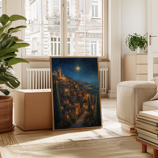 Starry Night Village Canvas Print - Enchanting Landscape Art - Gallery Canvas image 12