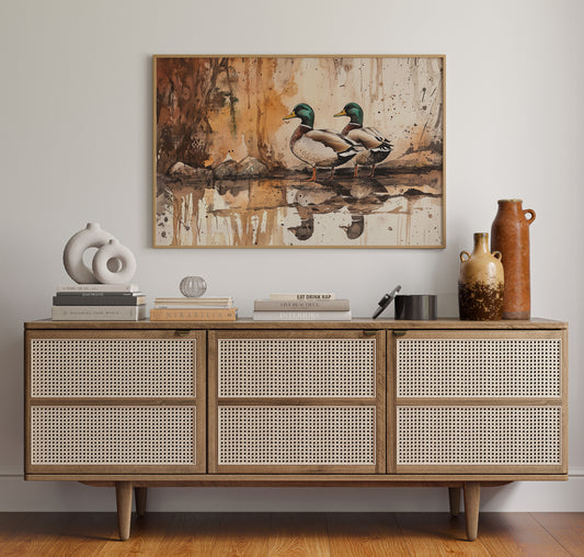 Autumn Pond Companions Stand Watch