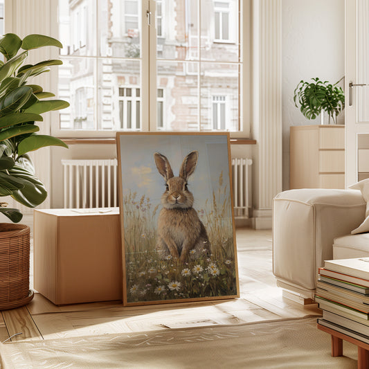 Charming Rabbit Portrait Canvas - Whimsical Animal Art - Gallery Canvas image 4