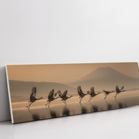 Cranes Rising Across Quiet Waters