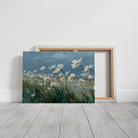 Coastal Daisies Dance Against Stormy Skies