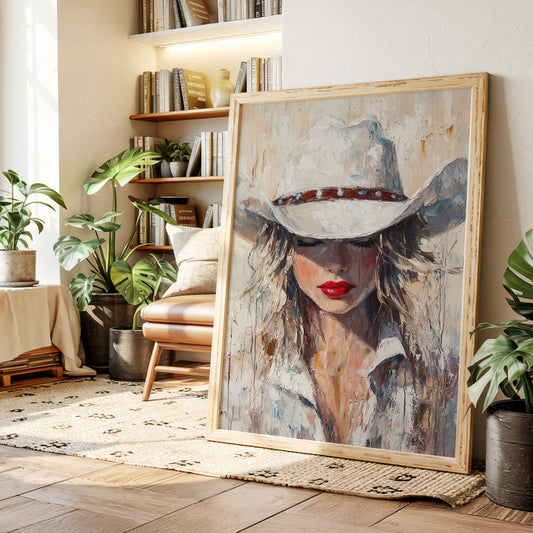 Cowgirl Grace in White Hat