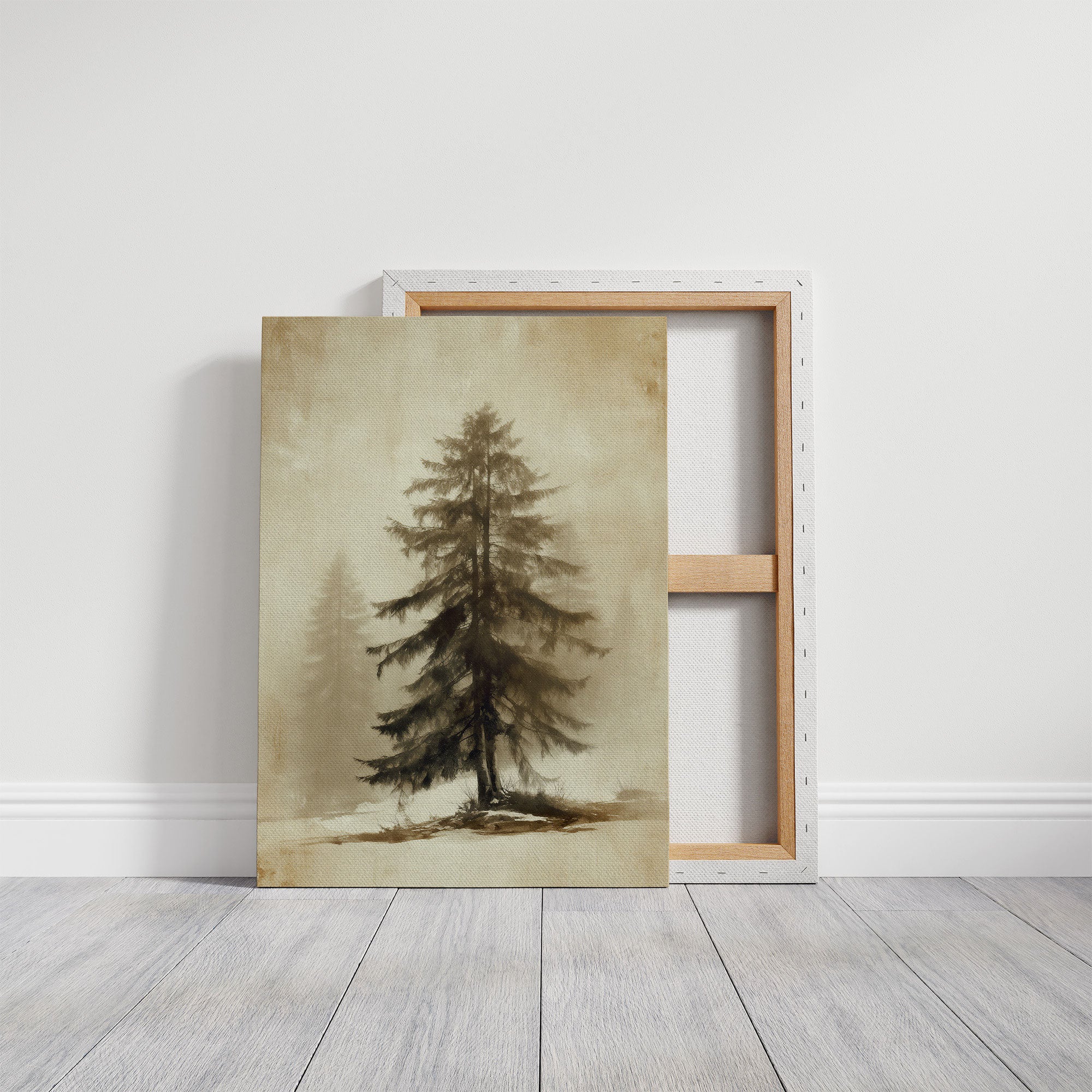 Solitary Pine Holds Winter's Memory