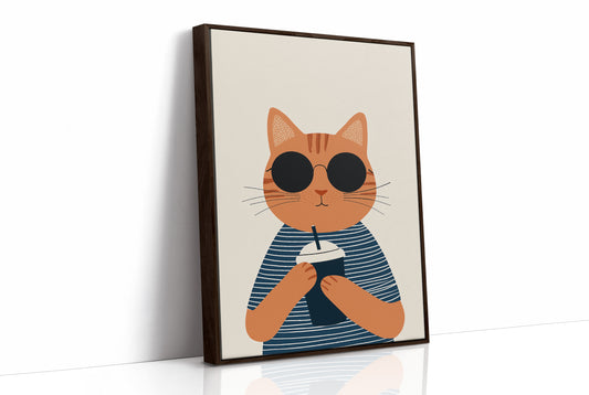 Cool Cat With Coffee