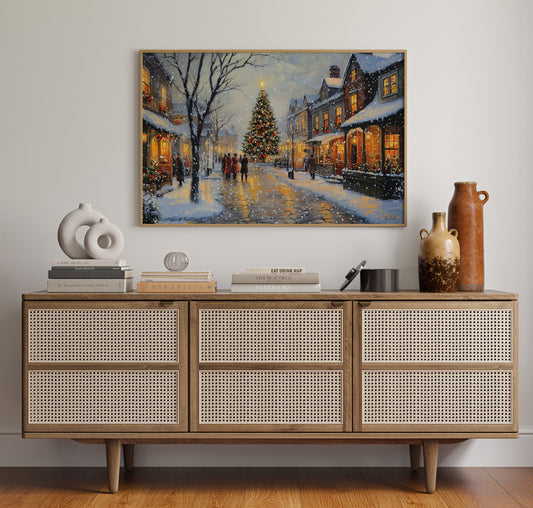 Snow Falls On Christmas Square