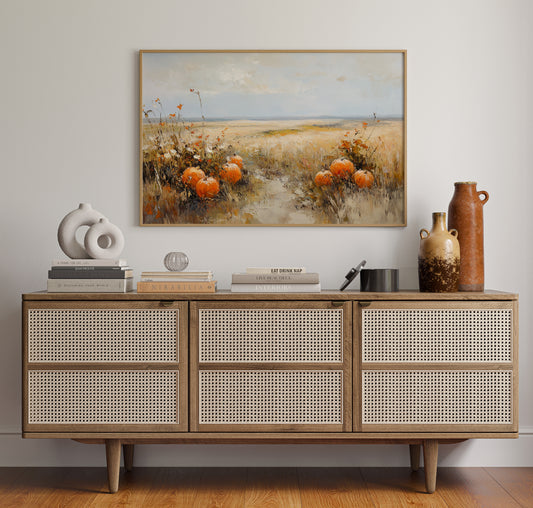 Pumpkins Rest In Golden Fields