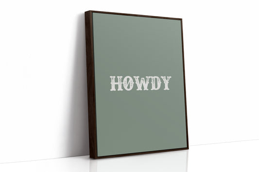 Howdy Western Minimalist in Green