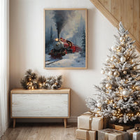 Steam Engine's Winter Night Journey