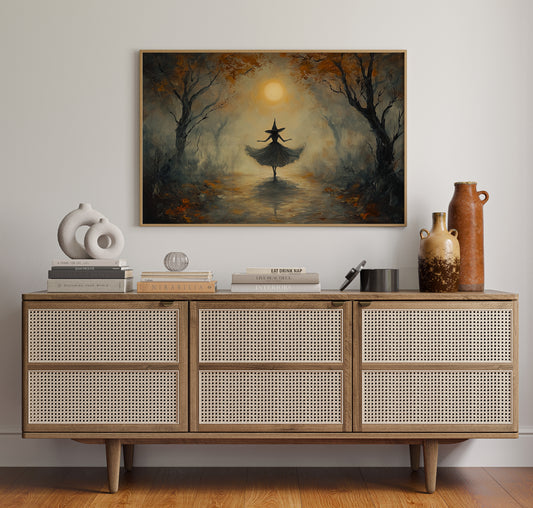 Moonlit Dance Through Autumn's Path