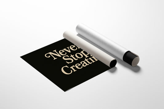 Never Stop Creating Retro Quote Print
