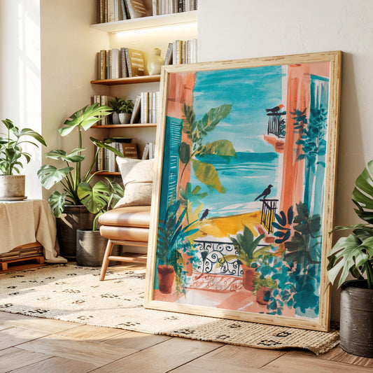 Balcony Echoes of Sunlit Shores