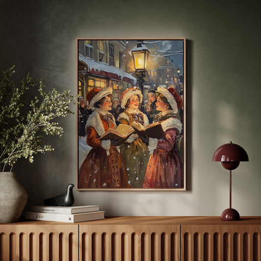 Vintage Carolers Christmas Print - Festive Holiday Art - Gallery Canvas image 6