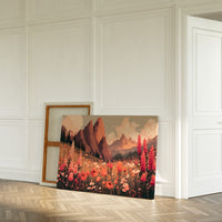 Alpine Meadows Bloom In Coral Light