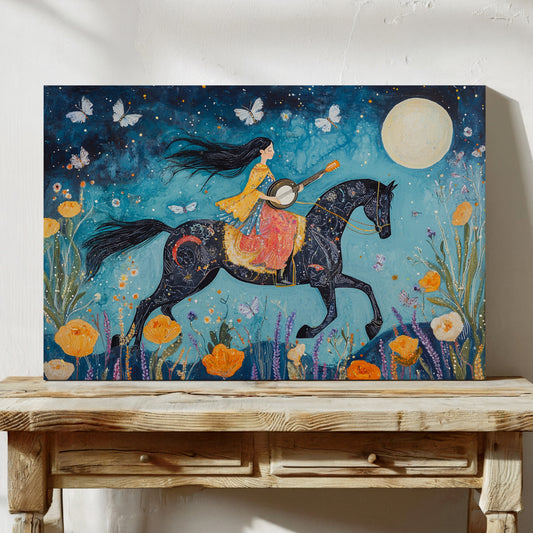 Moonlit Melody on Midnight Horseback