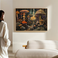 Enchanted Mushroom Forest: Mystical Fantasy Canvas Wall Art