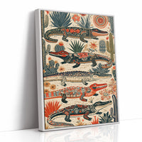 Desert Alligators in Folk Pattern