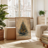 Glowing Christmas Tree Watercolor Print - Festive Wall Art - Gallery Canvas image 8