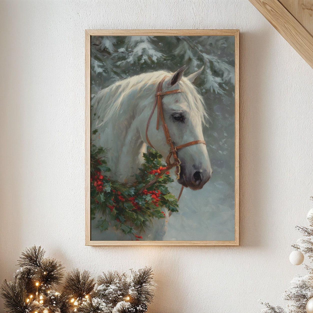 Winter's Grace Adorns Noble Steed