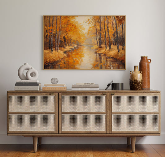 Autumn River Carries Golden Stories