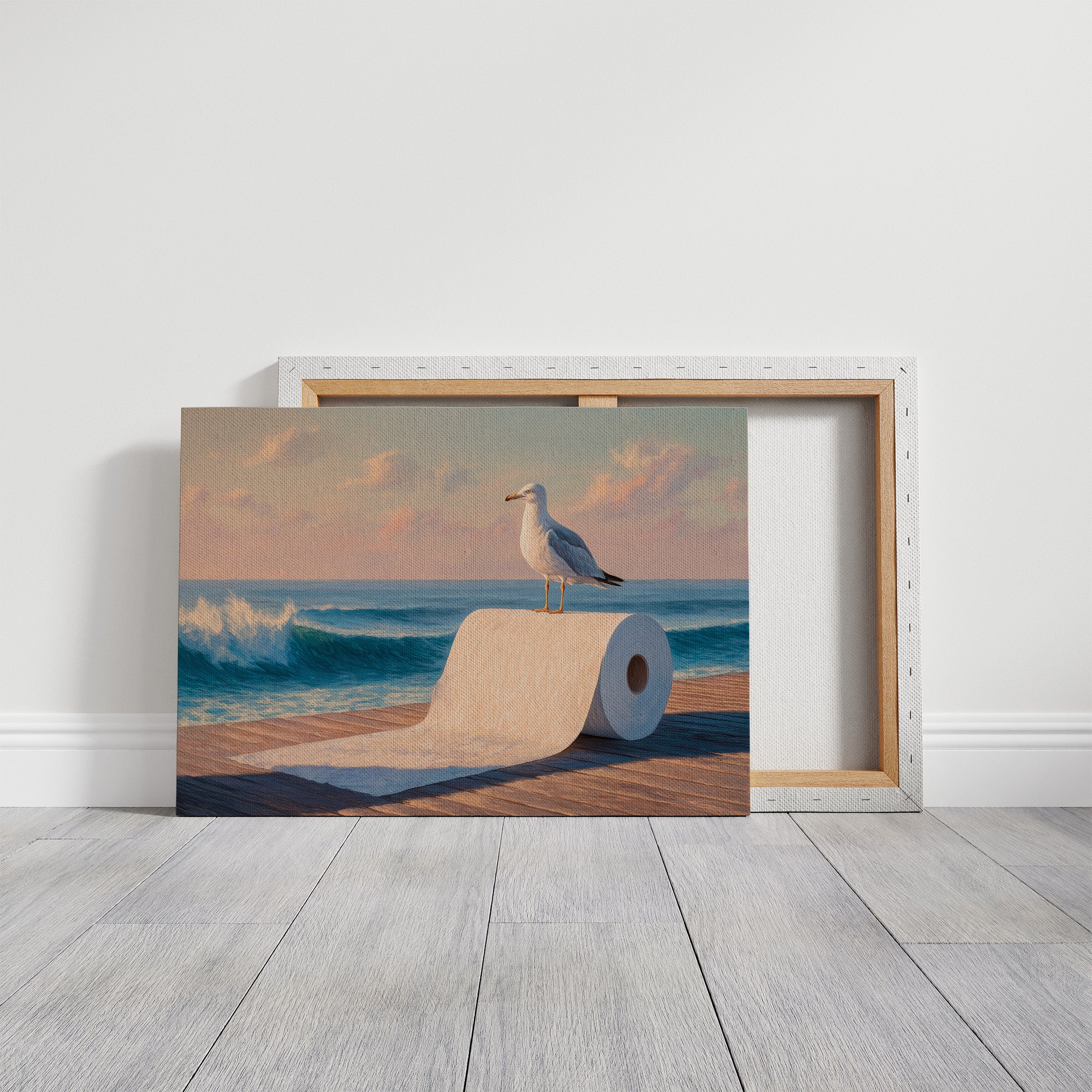 Seagull's Perch At Sunset Tide
