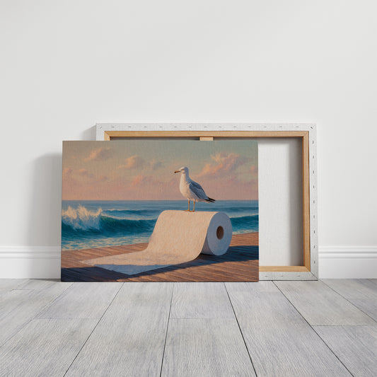 Seagull's Perch At Sunset Tide