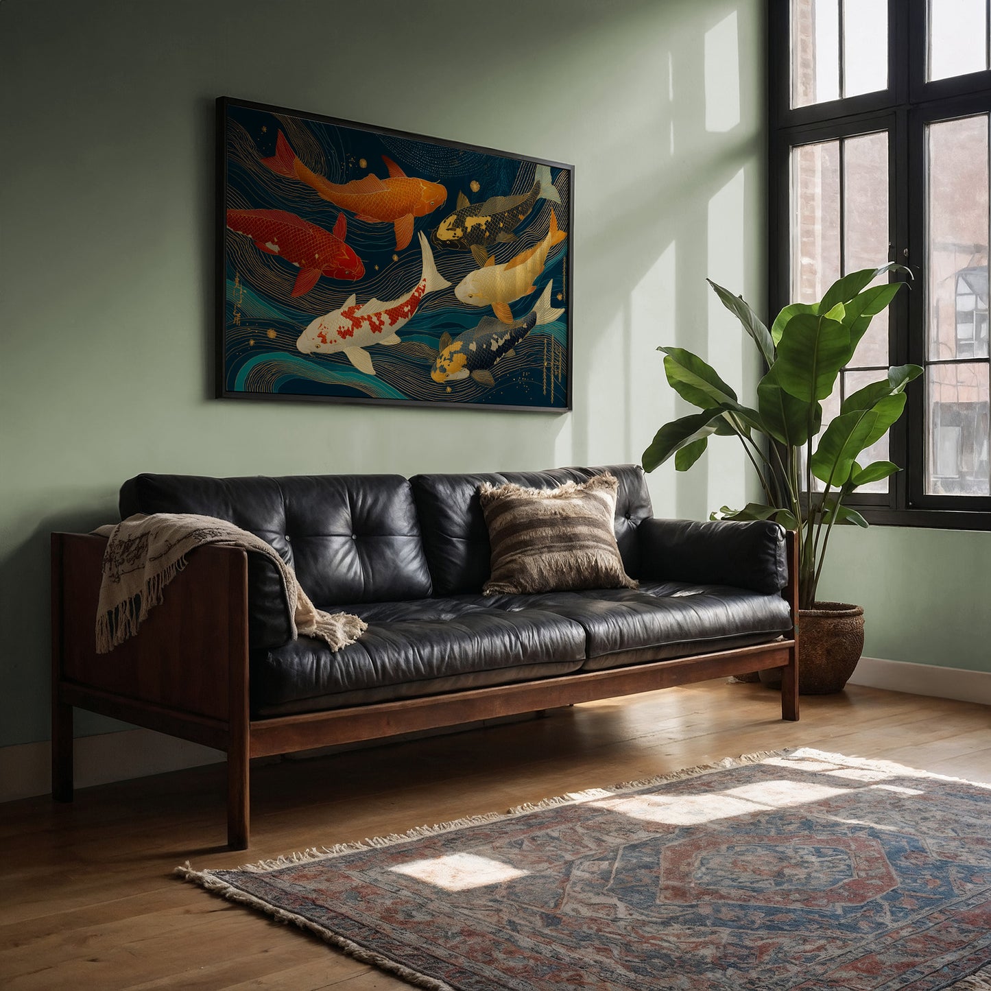 Koi Dance Through Starlit Waves