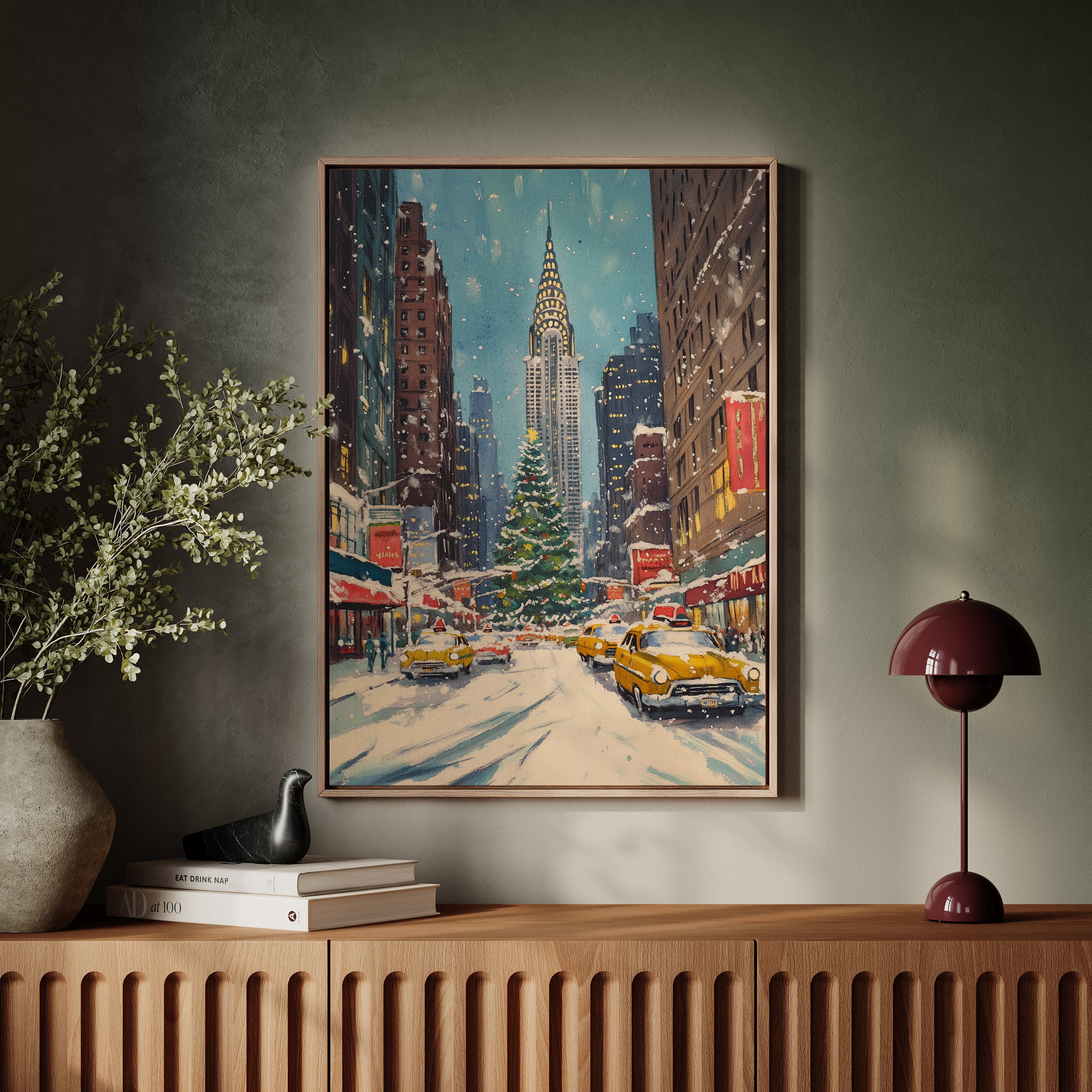 New York Winter Cityscape Canvas - Festive Urban Art - Gallery Canvas image 8