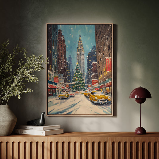 New York Winter Cityscape Canvas - Festive Urban Art - Gallery Canvas image 8