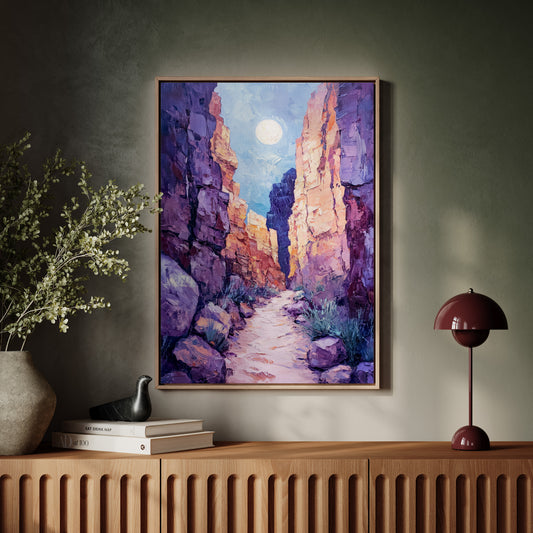 Moonrise Trail Through Painted Canyons