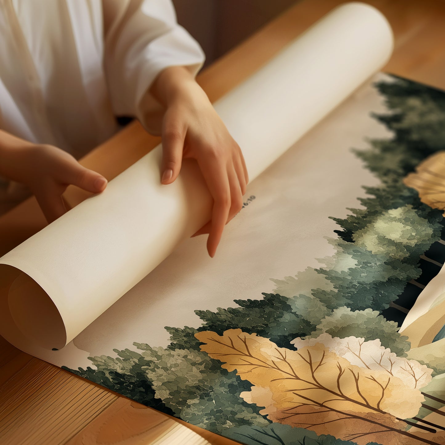 Be Still Autumn River Psalm Print