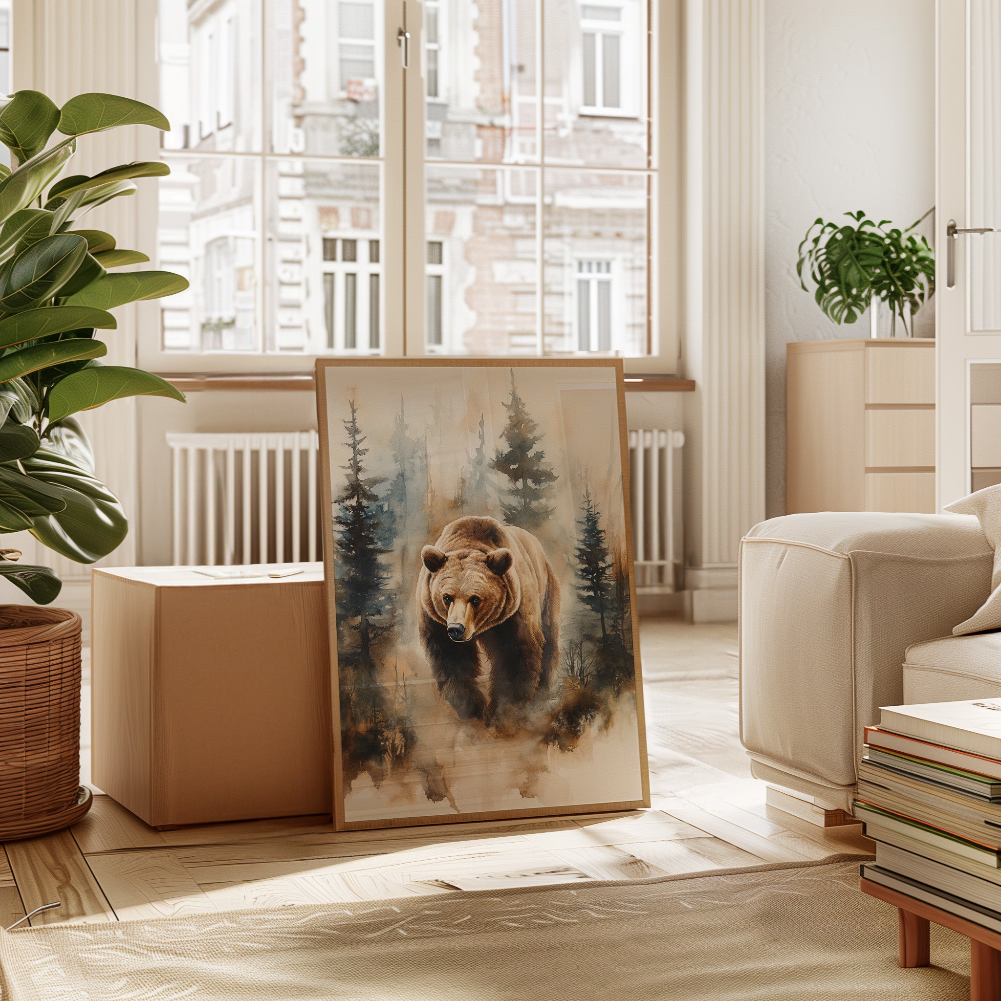 Majestic Bear Watercolor Print - Nature Wildlife Art - Gallery Canvas image 9