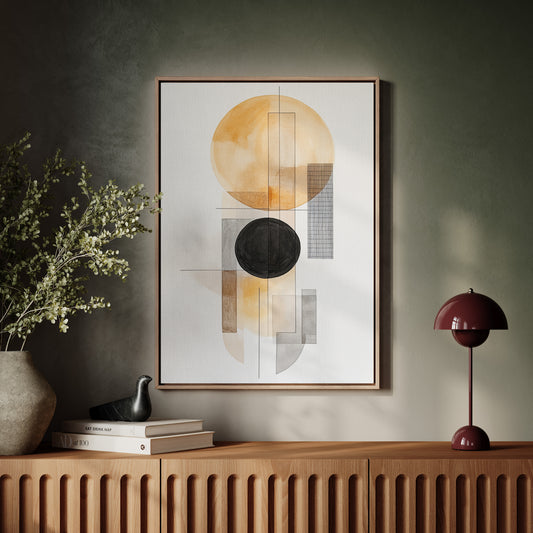 Modern Geometric Abstract Art Print – Minimalist Watercolor Design