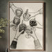 Cheers in Ink Toasting Hands Print