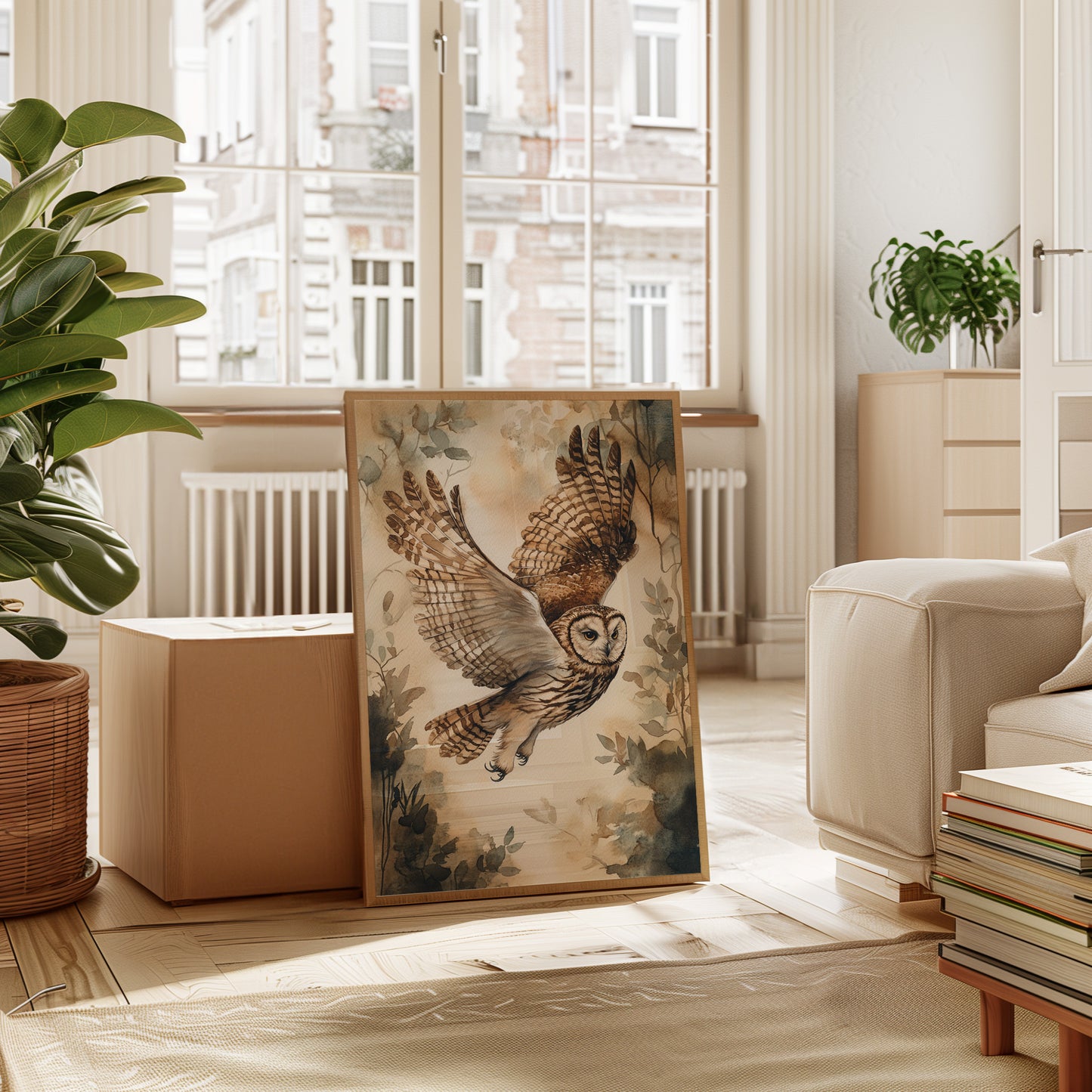 Majestic Owl Watercolor Print - Nature Wildlife Art - Gallery Canvas image 13