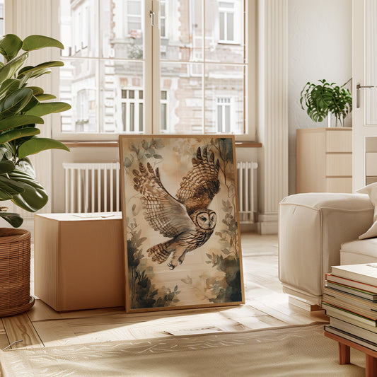 Majestic Owl Watercolor Print - Nature Wildlife Art - Gallery Canvas image 13