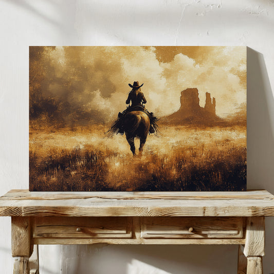 Cowgirl Ride Into the Golden West