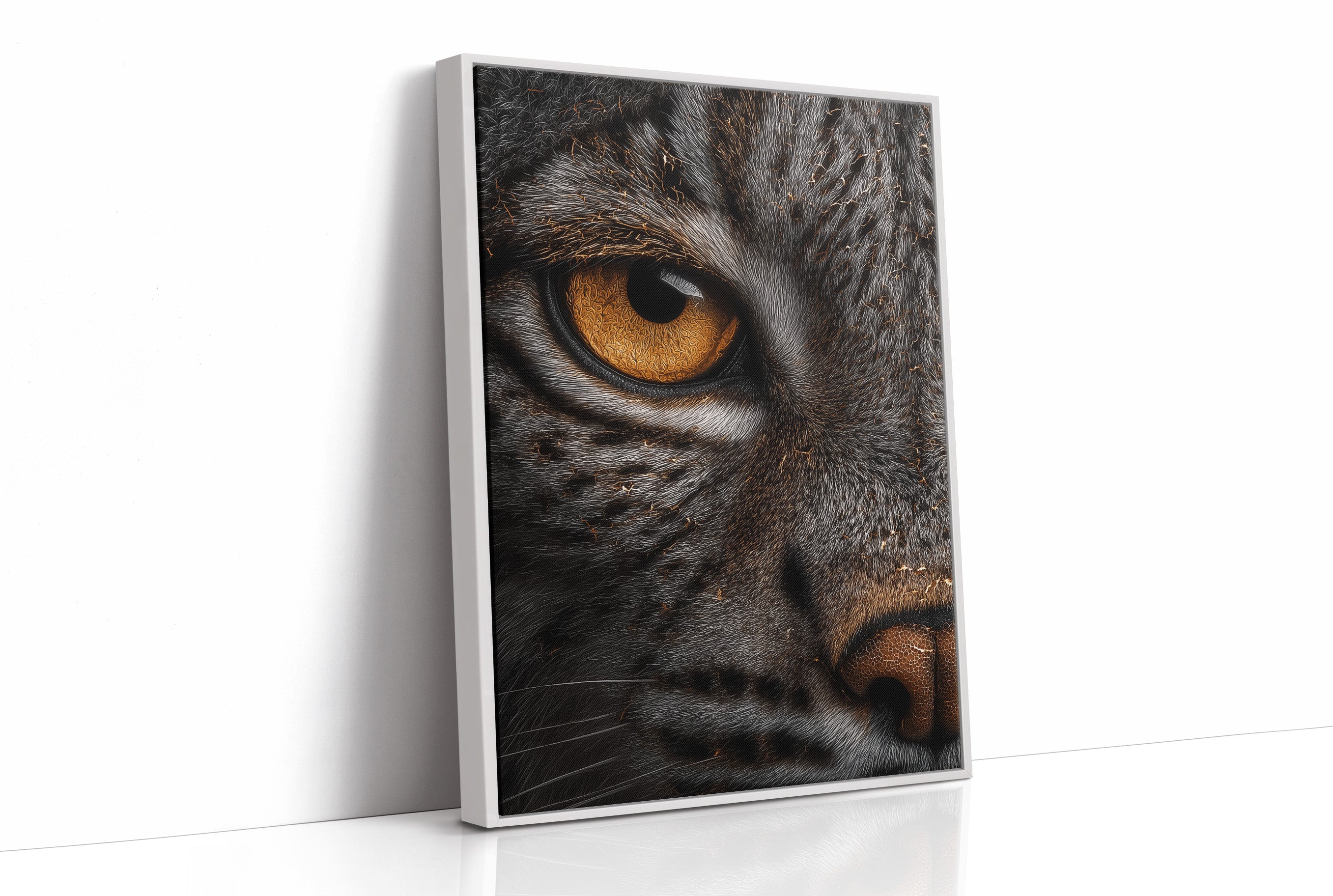 Golden Gaze Wild Cat Close Up
