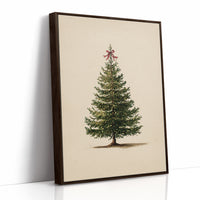 Vintage Evergreen with Crimson Bow