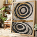 Golden Circles on Weathered Canvas