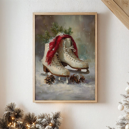 Vintage Skates Await Winter's Dance