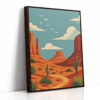 Birds Soar Over Rusty Mesas