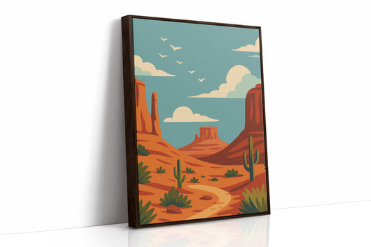 Birds Soar Over Rusty Mesas